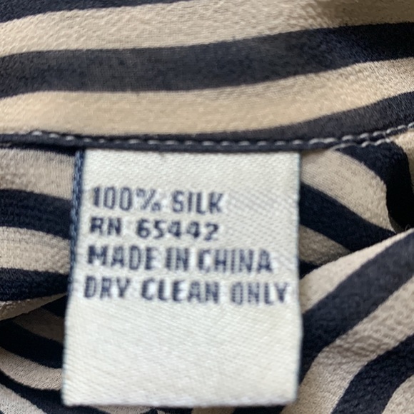 Vintage Ann Taylor Silk Striped Button Down Shirt - Picture 6 of 6